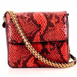 Stella McCartney red and black snakeskin effect crossbody bag